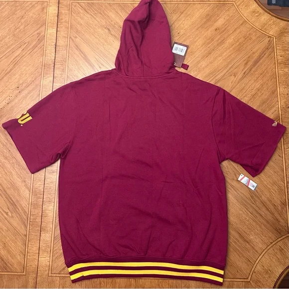 Mitchell & Ness Arizona State Sun Devils Pregame Hoodie Size Large Maroon Fleece